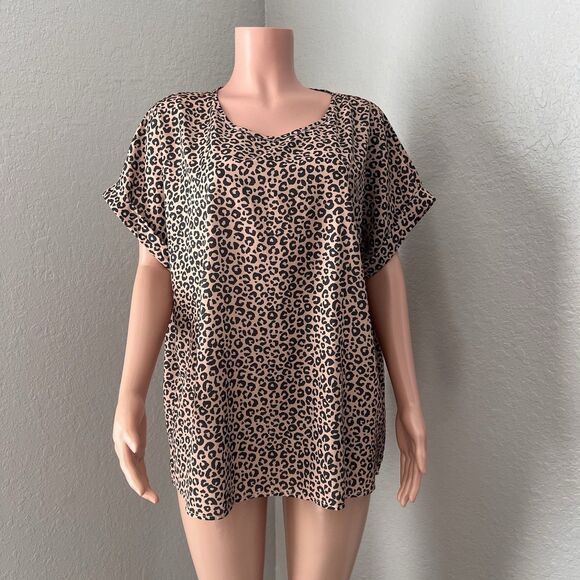 Good Times & Great Adventures Top Womens XL Leopard Cheetah Lightweigh Print #44 - Picture 1 of 9